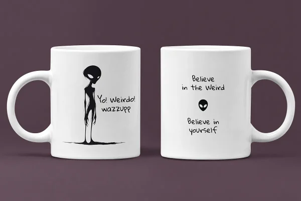 Alien Yo Weirdo Ceramic Mug - Front&Back