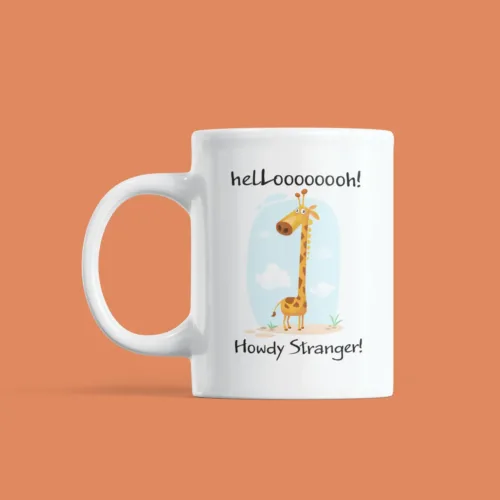 Howdy Stranger Cartoon Giraffe Ceramic Mug COF002