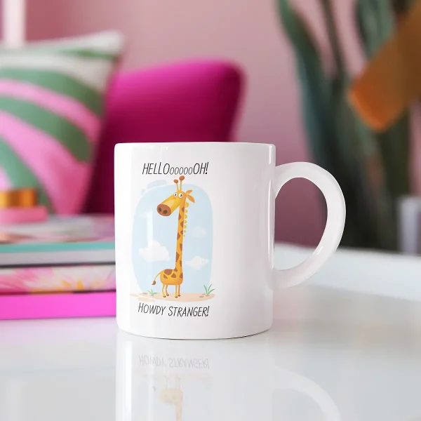 Cartoon Giraffe Ceramic Mug COF002 - side-table