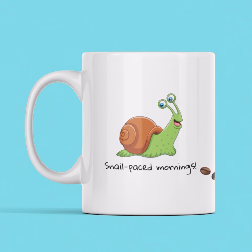 Snail-paced Mornings - Ceramic Mug COF001 FT-IMG.webp