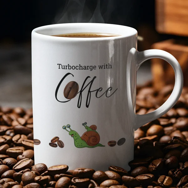 Snail-paced Mornings - Ceramic Mug COF001 coffee-beans